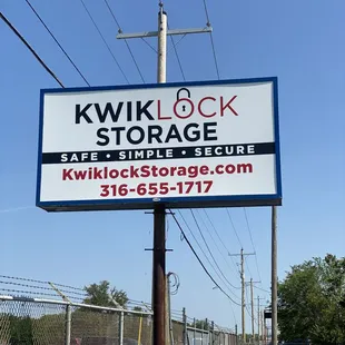 Kwiklock Storage, Park City, KS Front Sign