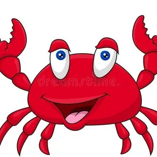 a cartoon of a red crab stock illustration