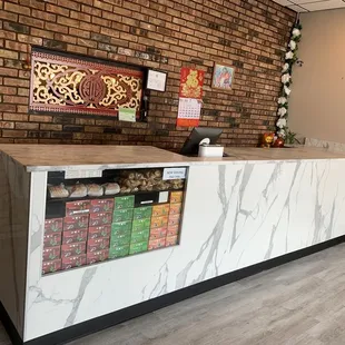 the front desk of the restaurant