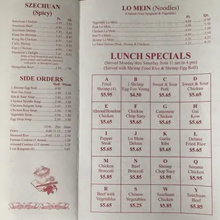 Menu October 2017