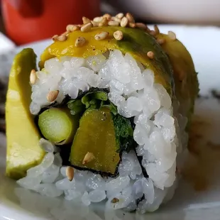 Interior of veg caterpillar ($18.50), vegan by default. Tasty but expensive &amp; not amazing.