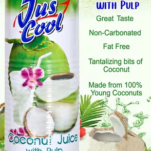 Jus Cool Coconut Juice - refreshing, fat-free, great taste, non-carbonated, made from 100% young coconuts