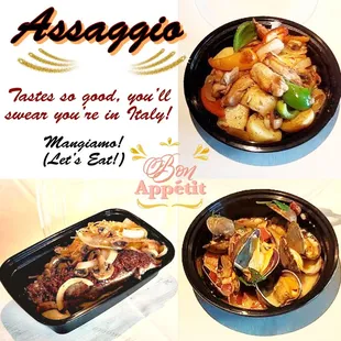 Featured is our #takeoutcontainer #foodgrade #microwavable #stackable #recyclable #reusable #leakproof and #dishwashersafe used  by Assagio.