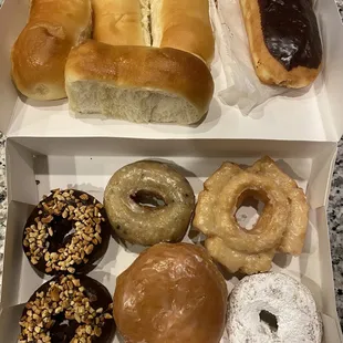 Kolashes-sausage &amp; cheese, ham &amp;cheese and a variety of donuts