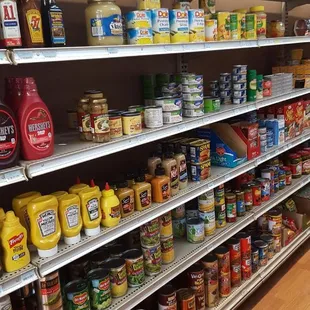 shelves of food and condiments
