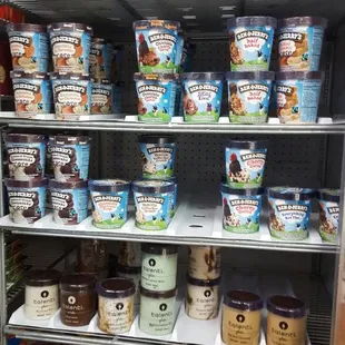 a display of ice creams