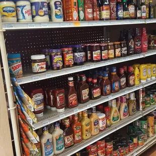shelves of food and condiments