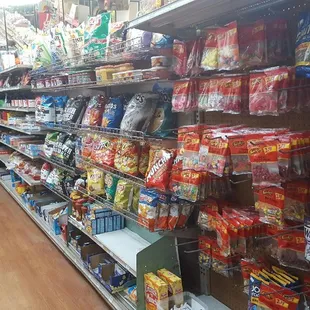 shelves of snacks and snacks