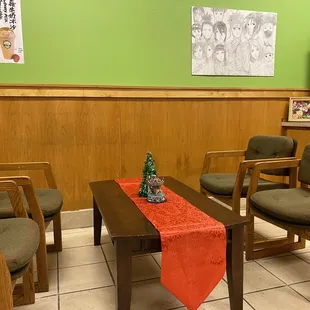 the waiting area for customers