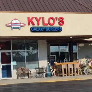 Outside, one table available.