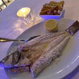 European Sea Bass "Salt Crusted", Flambéed Tableside