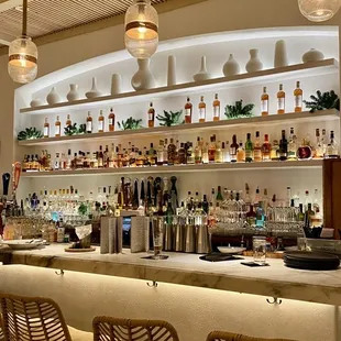 the bar area of a restaurant