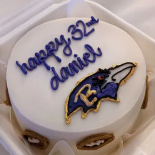 Ravens themed cake.