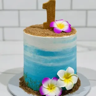 Beach- Hawaiian cake- smash cake