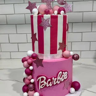 Two tiered Barbie cake