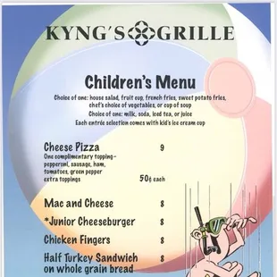 Children&apos;s menu