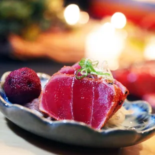 a close up of a plate of food