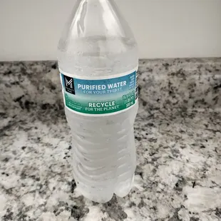 $2 for bottle water. Small Plastic/paper cups not available for free tap water