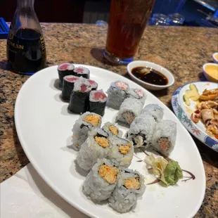 Crawfish, Tuna and Alaska Rolls