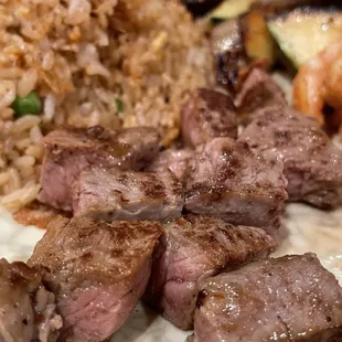 Filet cooked medium rare