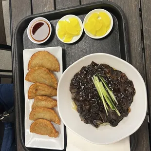 N3. Jjajangmyeon with S1. Goon Mandoo