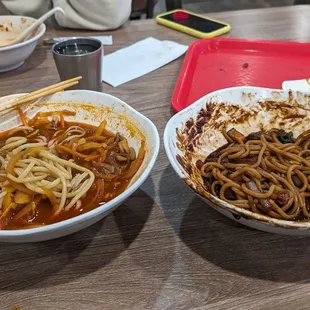 Jjamppong + Spicy jjajangmyeon