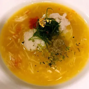 Snow crab pumpkin soup in March 6-course