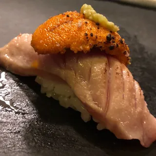 Seared Toro Nigiri with Bafun Uni