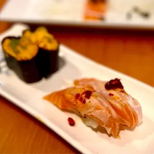 Sea Urchin and Fr Salmon Sushi