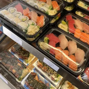 interior, sushi and sashimi