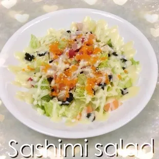 a plate of salad on a table