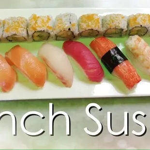 a plate of sushi on a table