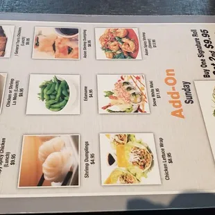 a menu for a japanese restaurant