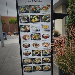 Outside lunch menu display