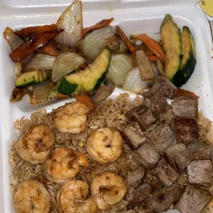 L HB Steak &amp; Shrimp Lunch