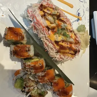 Spider roll, volcano roll