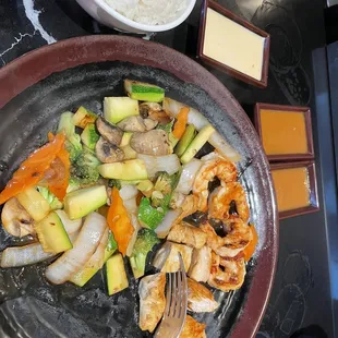 Chicken and shrimp lunch