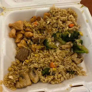 Hibachi chicken and steaks