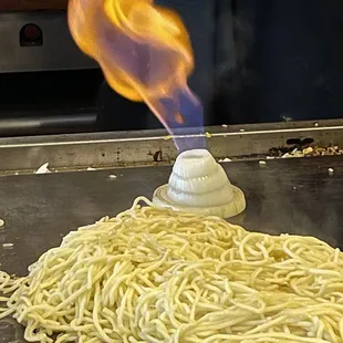 Cooking on the grille
