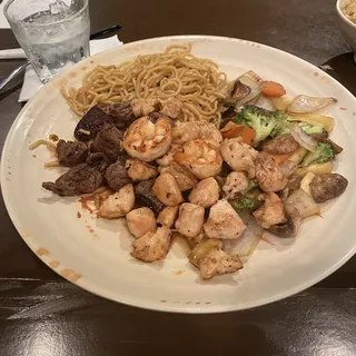 Hibachi Filet Mignon, Lobster & Chicken