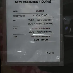 PLEASE DONT GO BY THESE HOURS FOLKS, WE DID AND THEY COMPLETELY DISREGARDED THEIR OWN HOURS...