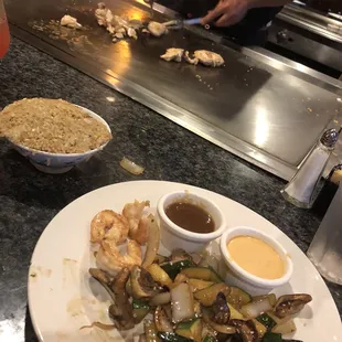 a plate of food on a counter