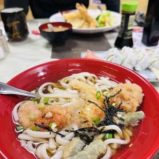 Special tempura udon and California roll