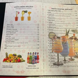 Nice drink menu