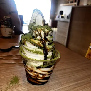 Frozen Premium Matcha ice cream ( 12oz) (brown sugar syrup and matcha powder)