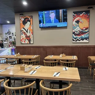 interior, sushi and sashimi