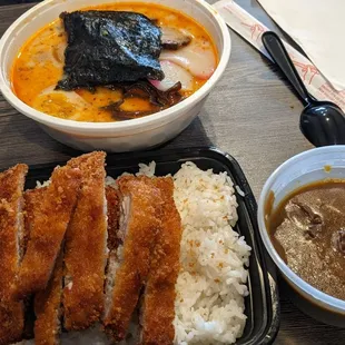 Tonkatsu Ramen and Pork Katsu Curry