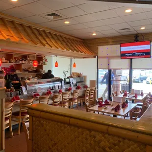 the dining area of the restaurant