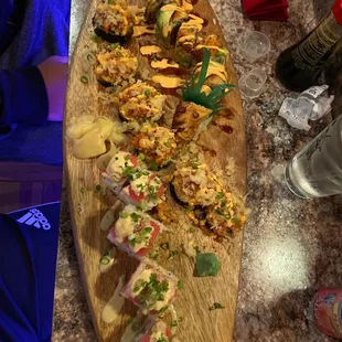 Black dragon, Lava roll and Fancy tuna roll. AMAZING