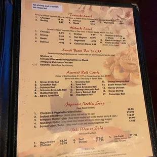 Menu is 5 pages lol